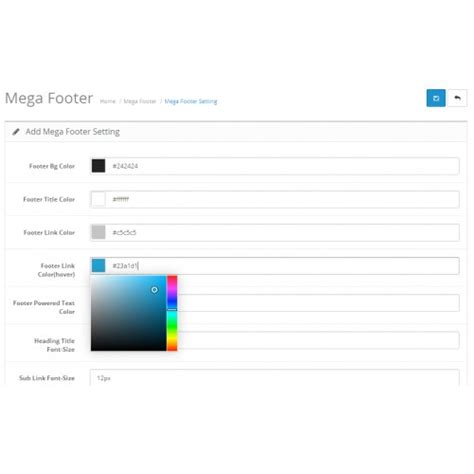 How to add Mega Footer to OpenCart .